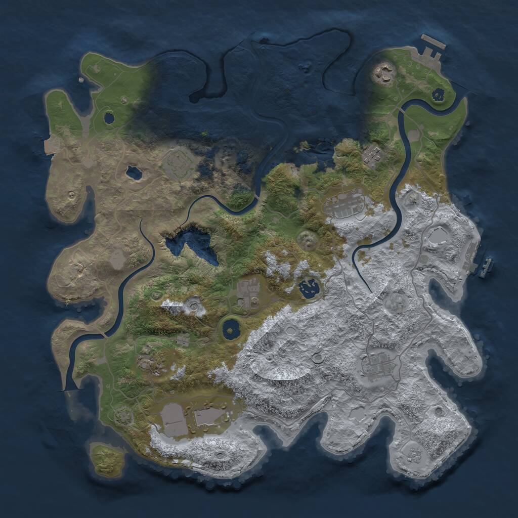 Rust Map: Procedural Map, Size: 4000, Seed: 360004, 15 Monuments