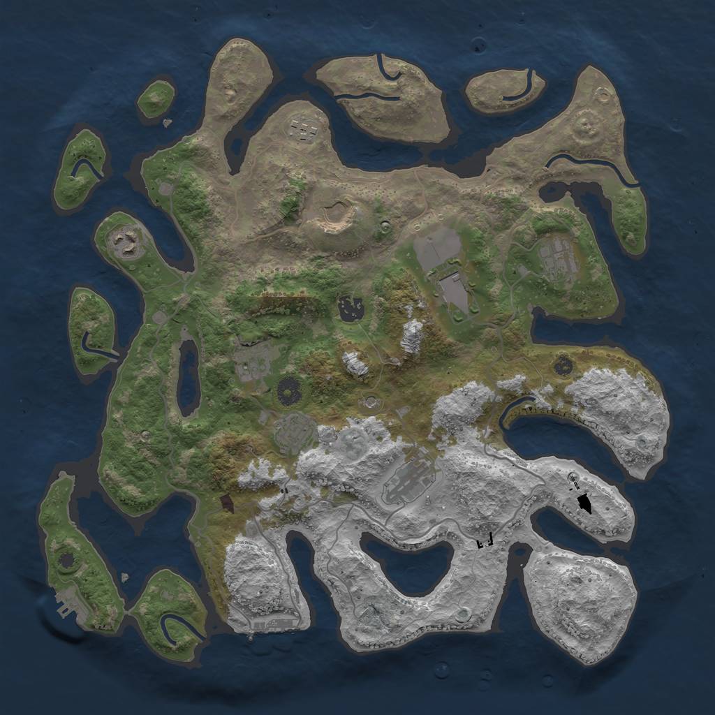 Rust Map: Procedural Map, Size: 4000, Seed: 655957, 14 Monuments