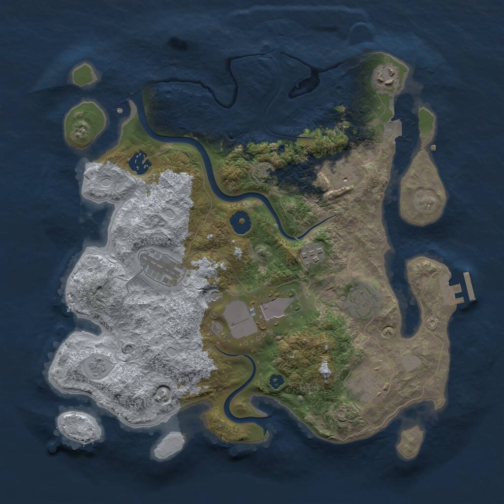 Rust Map: Procedural Map, Size: 3500, Seed: 4123111, 13 Monuments