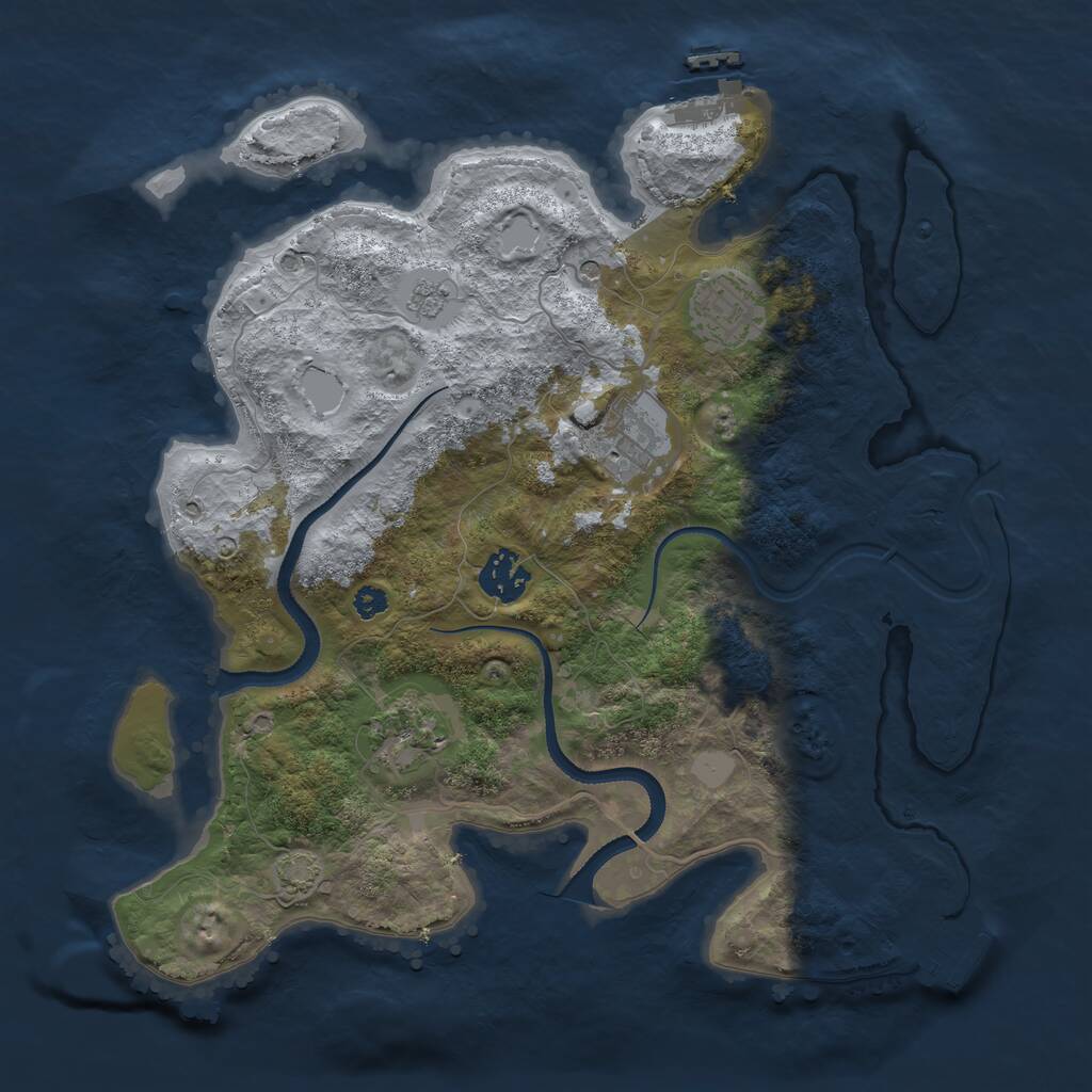 Rust Map: Procedural Map, Size: 3300, Seed: 1813175694, 10 Monuments