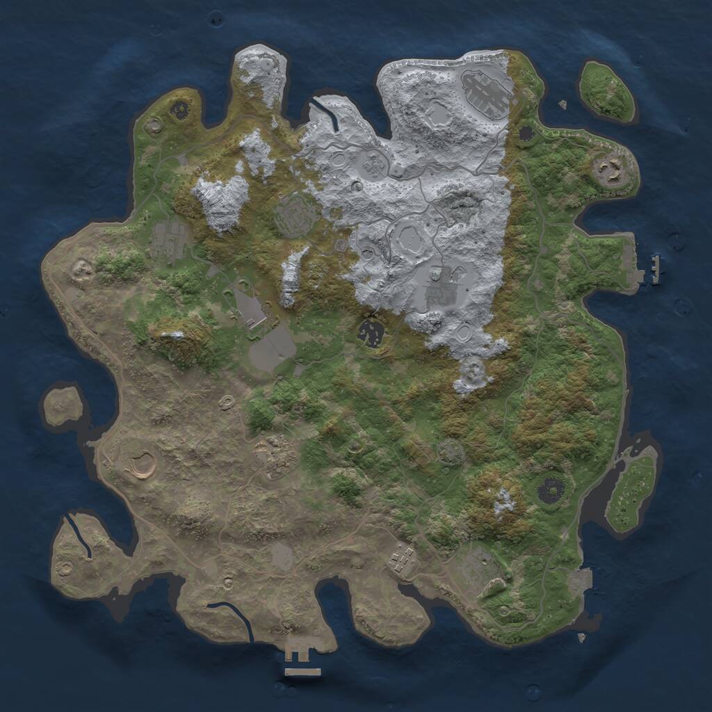 Rust Map: Procedural Map, Size: 4000, Seed: 1068039006, 17 Monuments