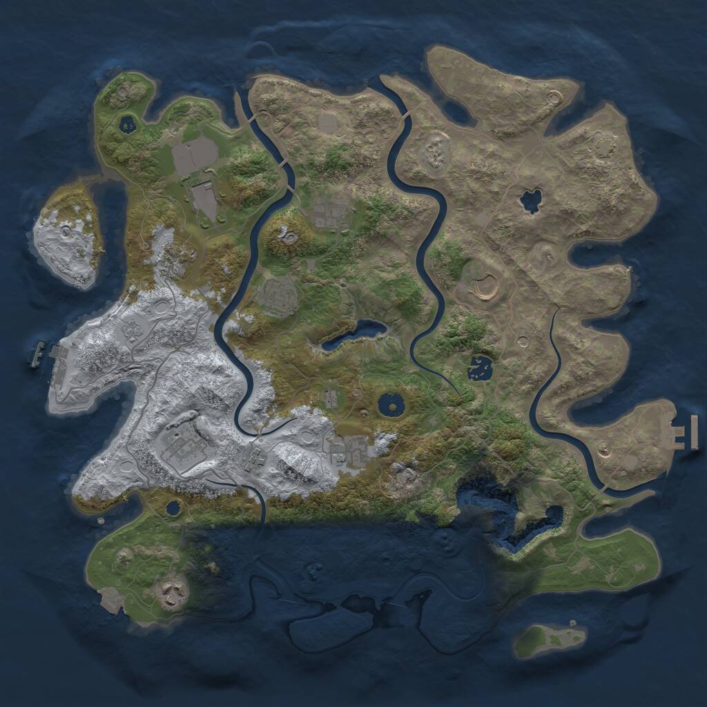 Rust Map: Procedural Map, Size: 4100, Seed: 889170721, 16 Monuments