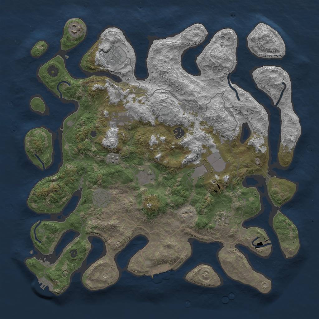 Rust Map: Procedural Map, Size: 4250, Seed: 456155, 14 Monuments