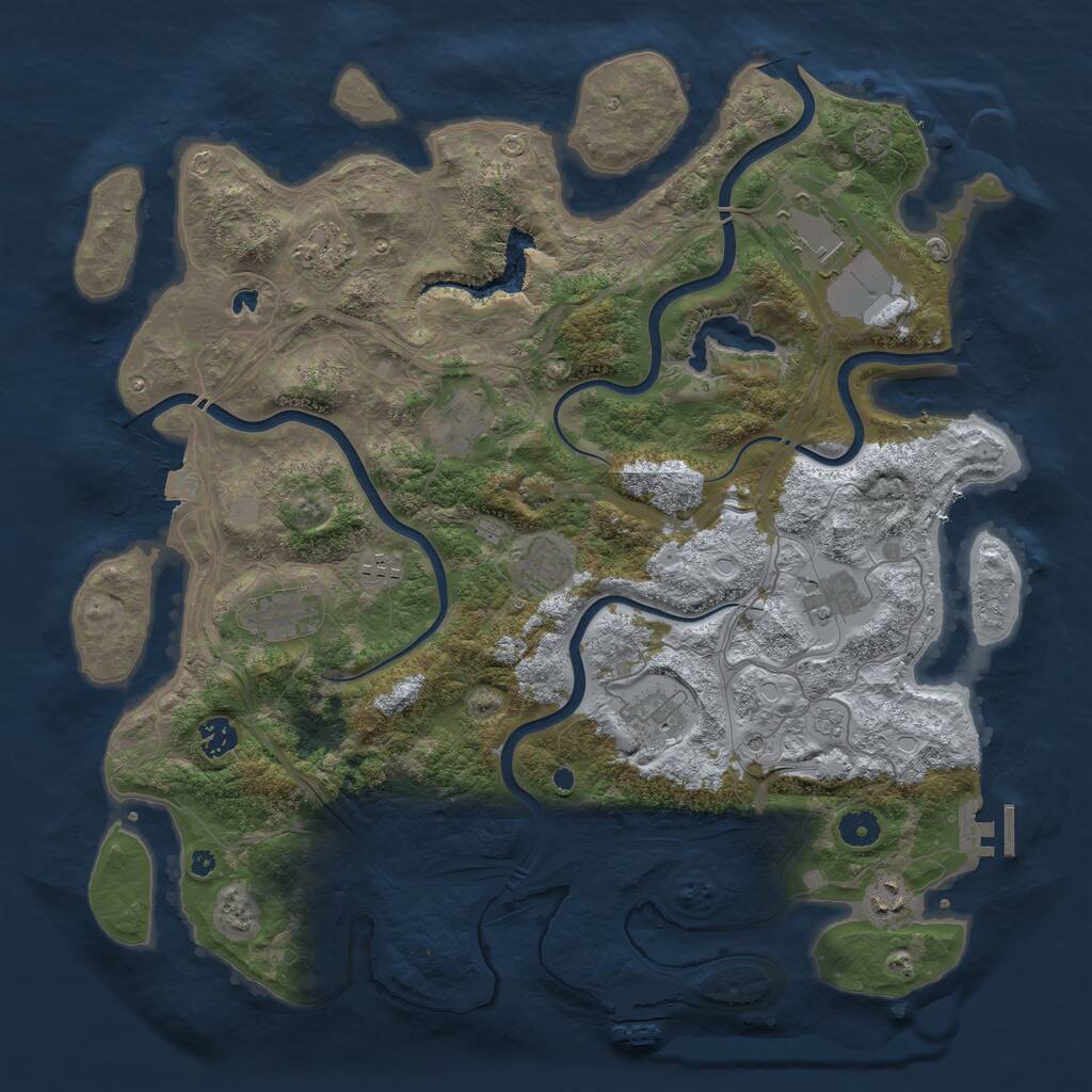 Rust Map: Procedural Map, Size: 4250, Seed: 655659, 16 Monuments