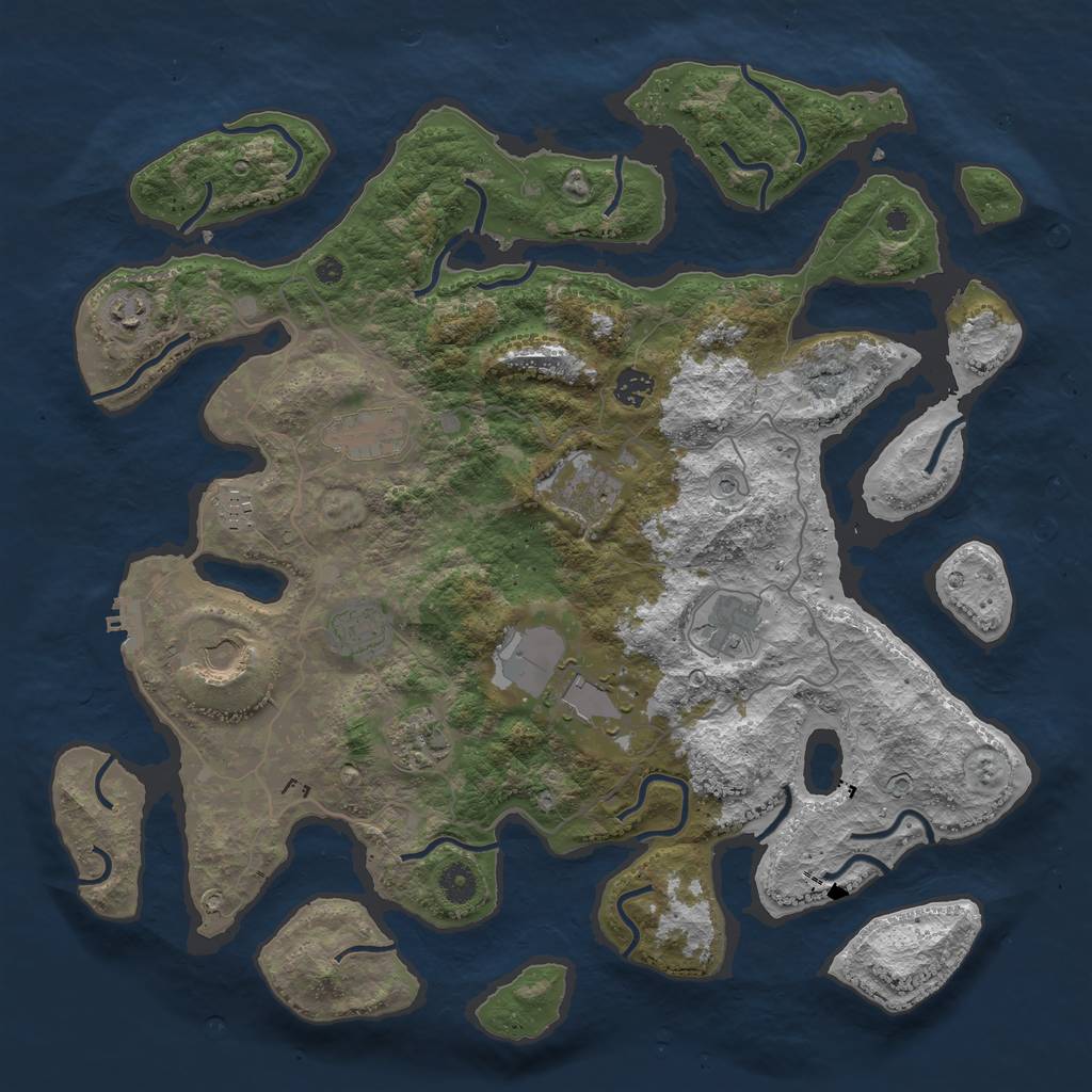 Rust Map: Procedural Map, Size: 4250, Seed: 435657, 14 Monuments