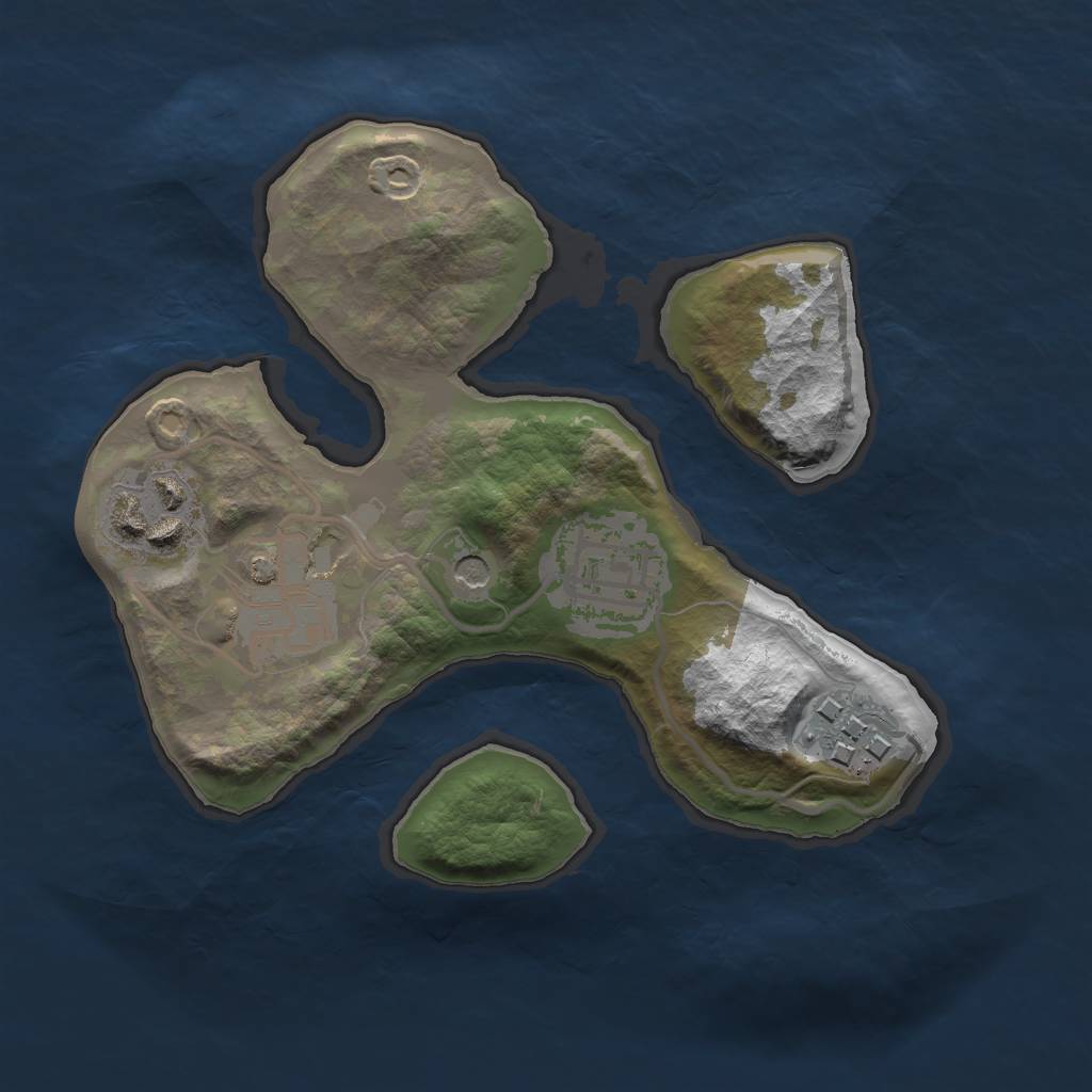 Rust Map: Barren, Size: 2000, Seed: 24243, 7 Monuments