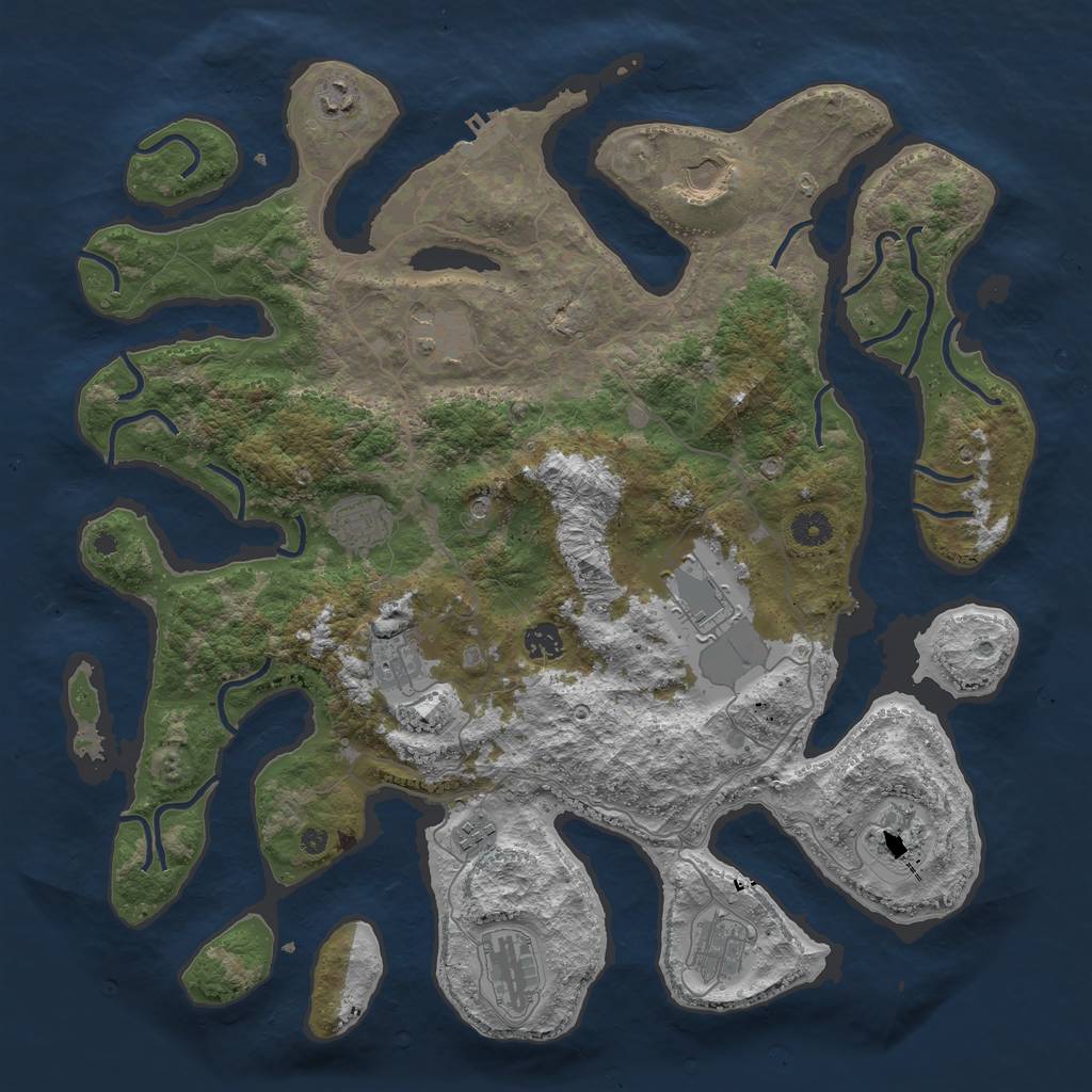 Rust Map: Procedural Map, Size: 4250, Seed: 669725, 15 Monuments