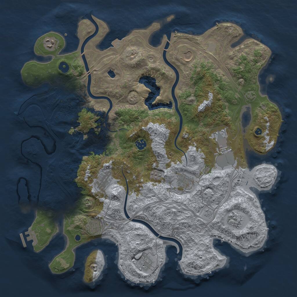 Rust Map: Procedural Map, Size: 4250, Seed: 669725, 15 Monuments
