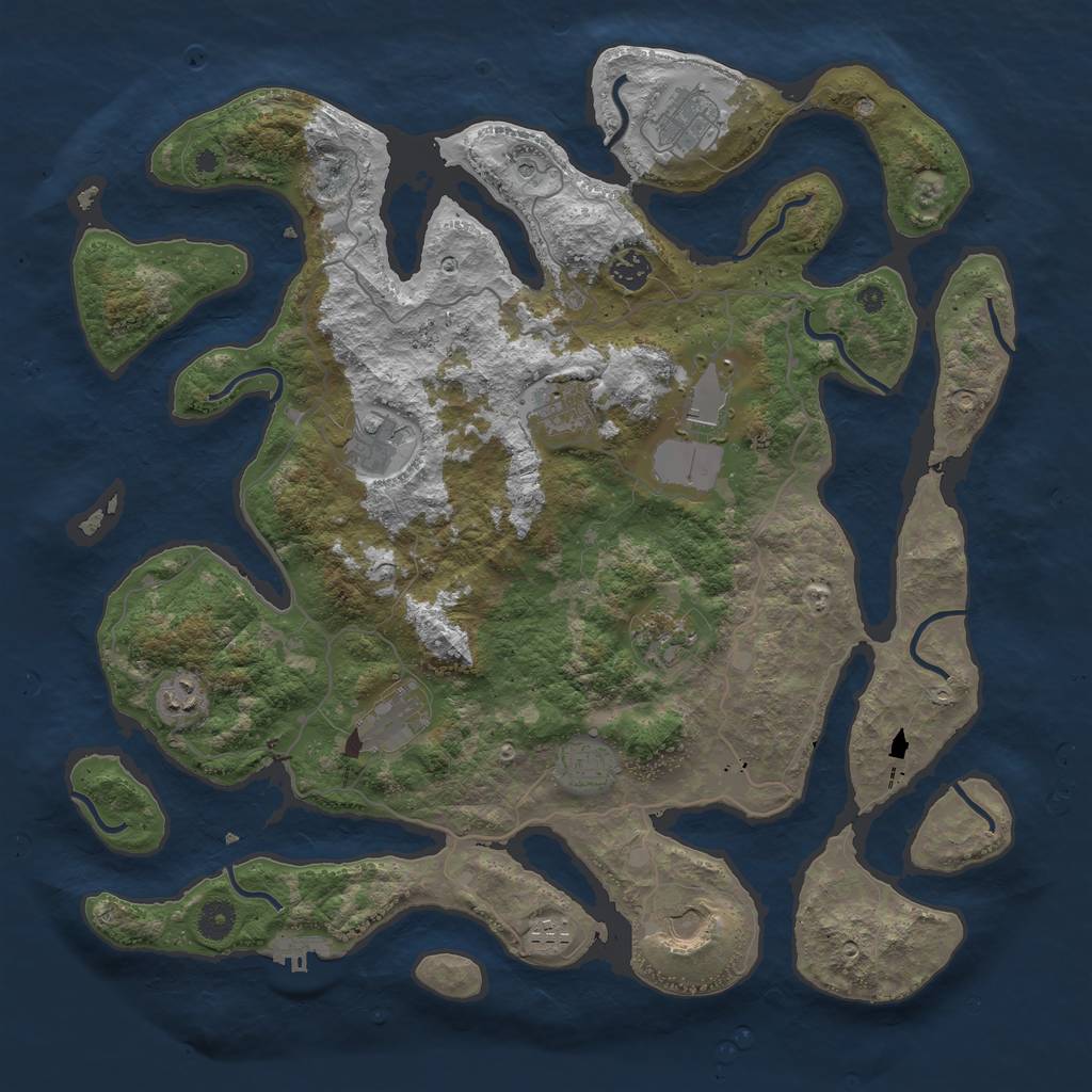 Rust Map: Procedural Map, Size: 4250, Seed: 583098, 15 Monuments