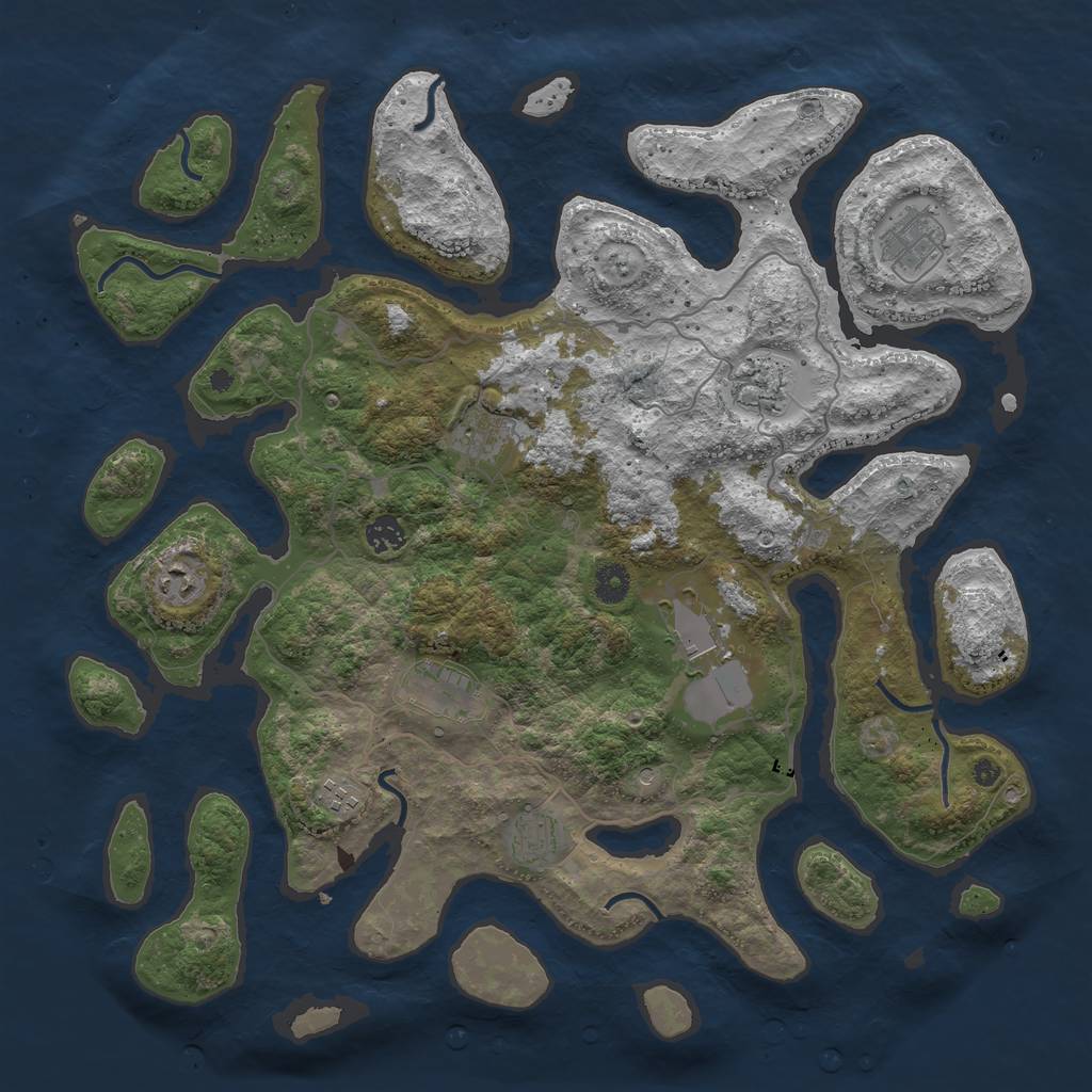 Rust Map: Procedural Map, Size: 4250, Seed: 910618, 12 Monuments