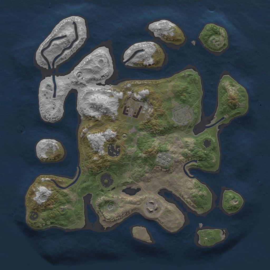 Rust Map: Procedural Map, Size: 3000, Seed: 6482, 8 Monuments