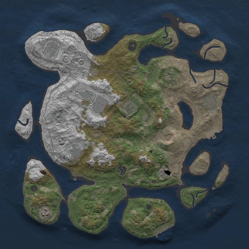 Rust Map: Procedural Map, Size: 4000, Seed: 710232, 15 Monuments