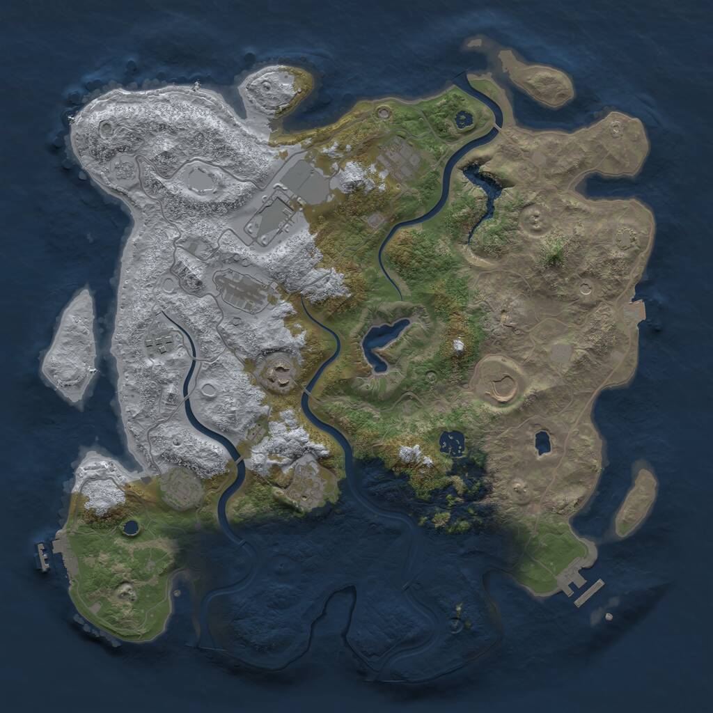 Rust Map: Procedural Map, Size: 4000, Seed: 710232, 15 Monuments
