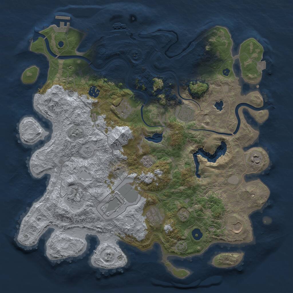 Rust Map: Procedural Map, Size: 4000, Seed: 2136074835, 15 Monuments