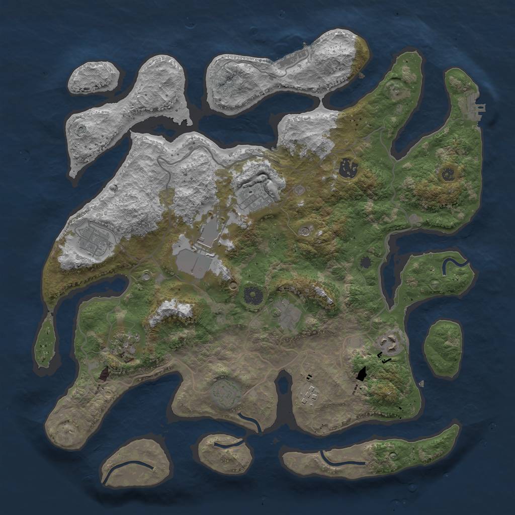 Rust Map: Procedural Map, Size: 4000, Seed: 24072021, 14 Monuments