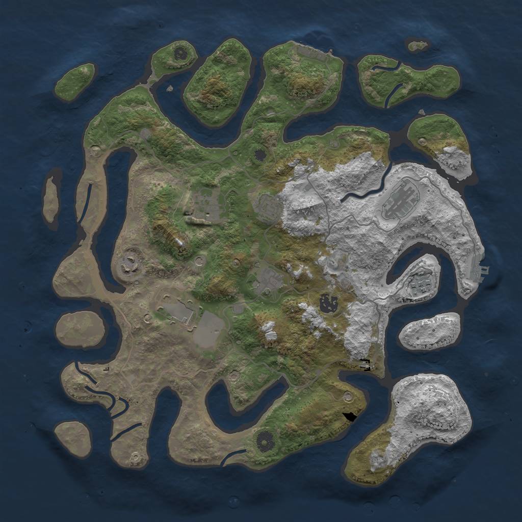 Rust Map: Procedural Map, Size: 4000, Seed: 315582691, 13 Monuments