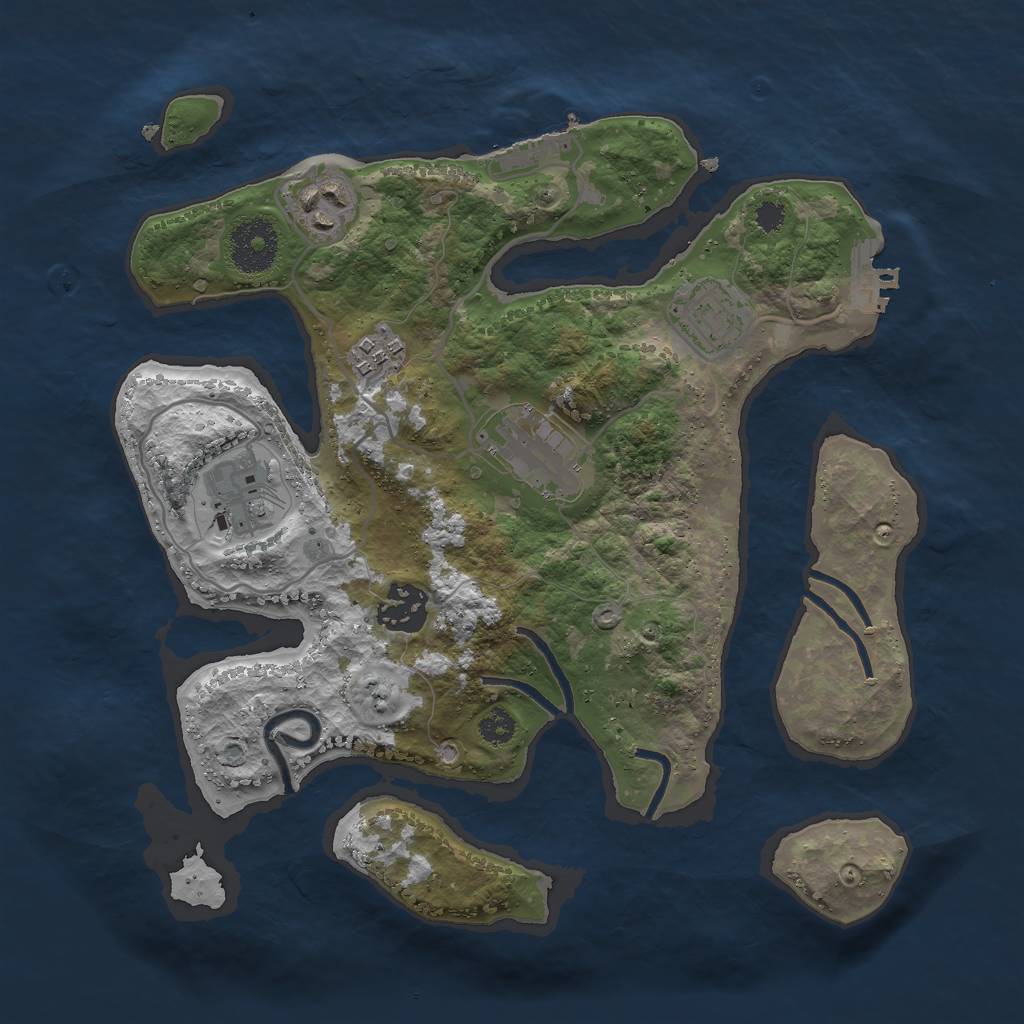 Rust Map: Procedural Map, Size: 3000, Seed: 1971940648, 10 Monuments