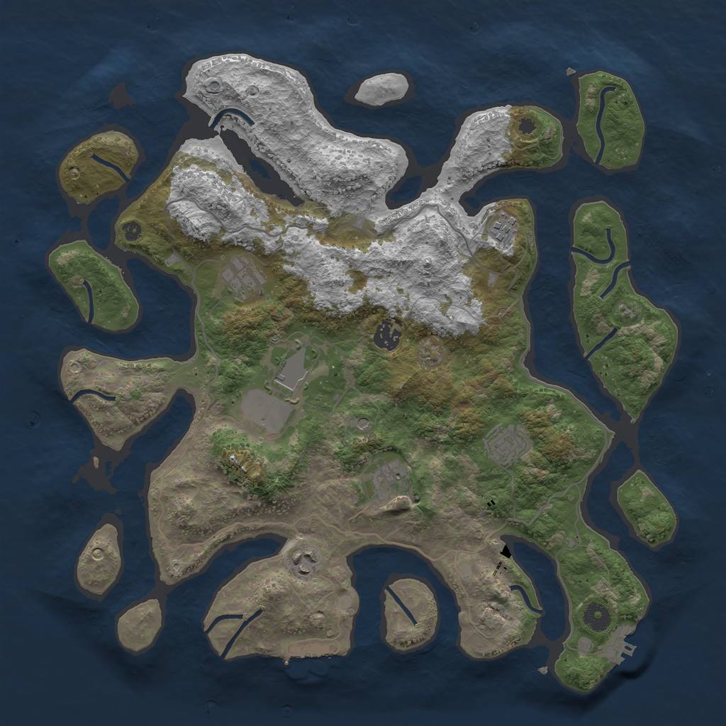 Rust Map: Procedural Map, Size: 4000, Seed: 410, 12 Monuments