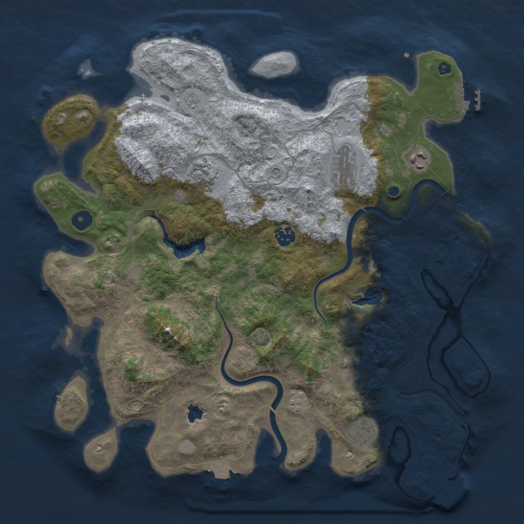 Rust Map: Procedural Map, Size: 4000, Seed: 410, 13 Monuments