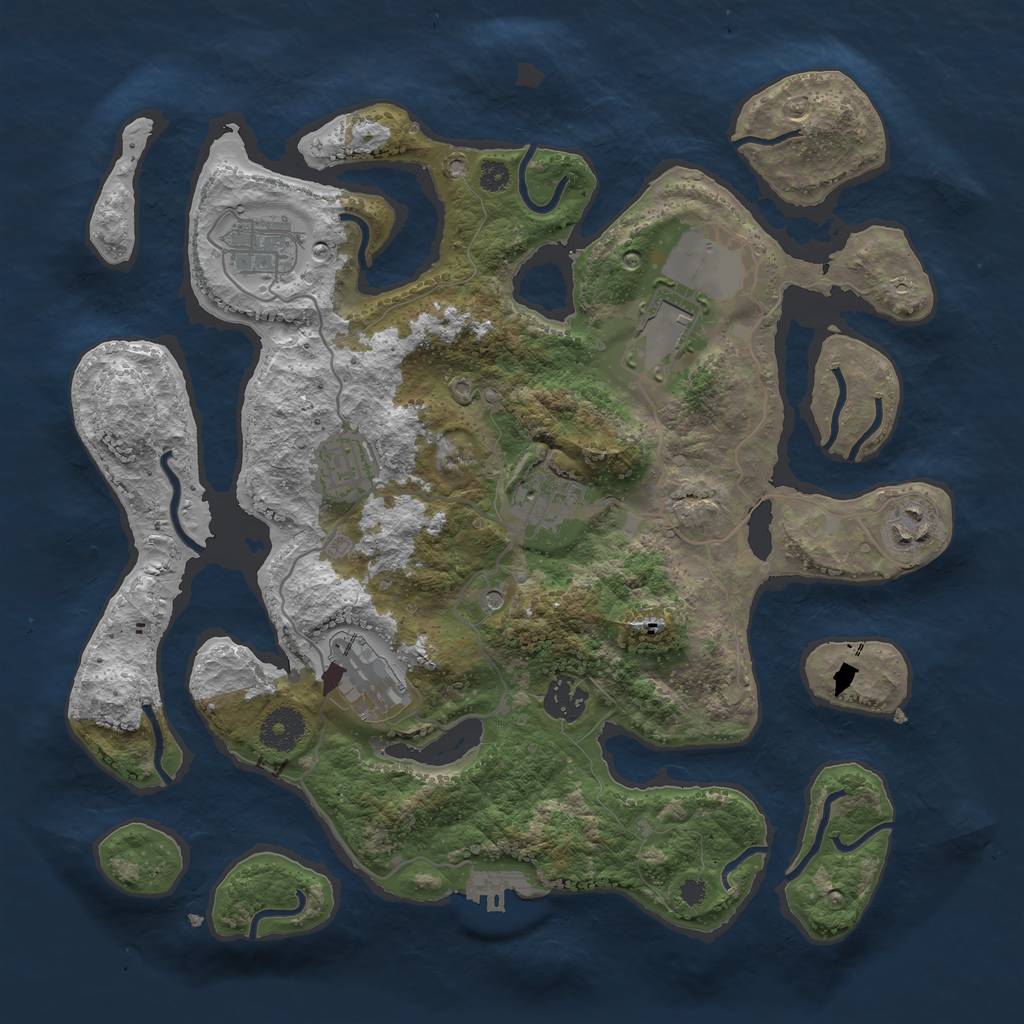 Rust Map: Procedural Map, Size: 3500, Seed: 188783, 11 Monuments