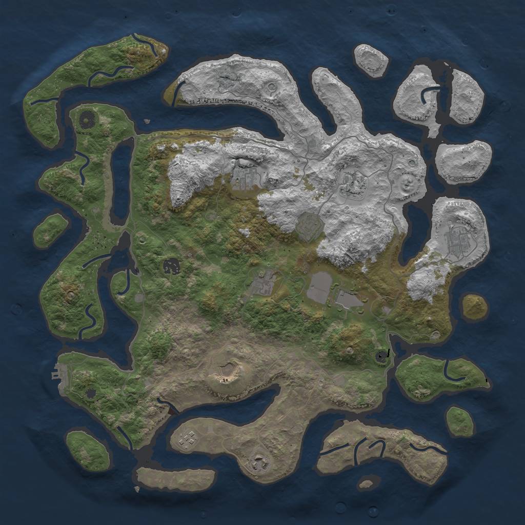 Rust Map: Procedural Map, Size: 4500, Seed: 28, 14 Monuments