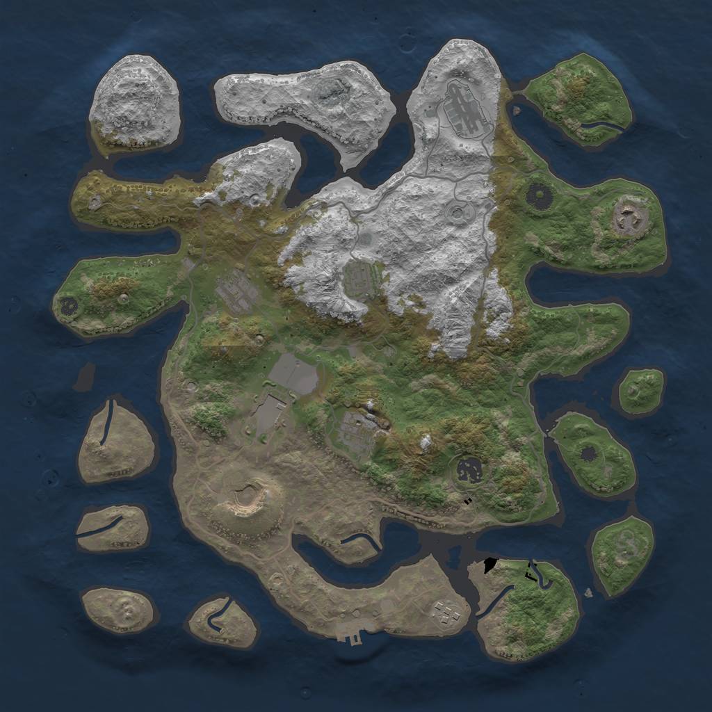 Rust Map: Procedural Map, Size: 4000, Seed: 535668937, 13 Monuments