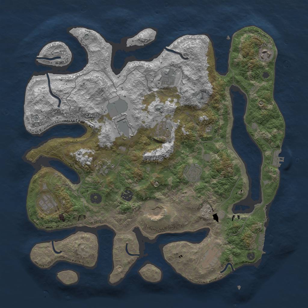 Rust Map: Procedural Map, Size: 4000, Seed: 553327306, 16 Monuments