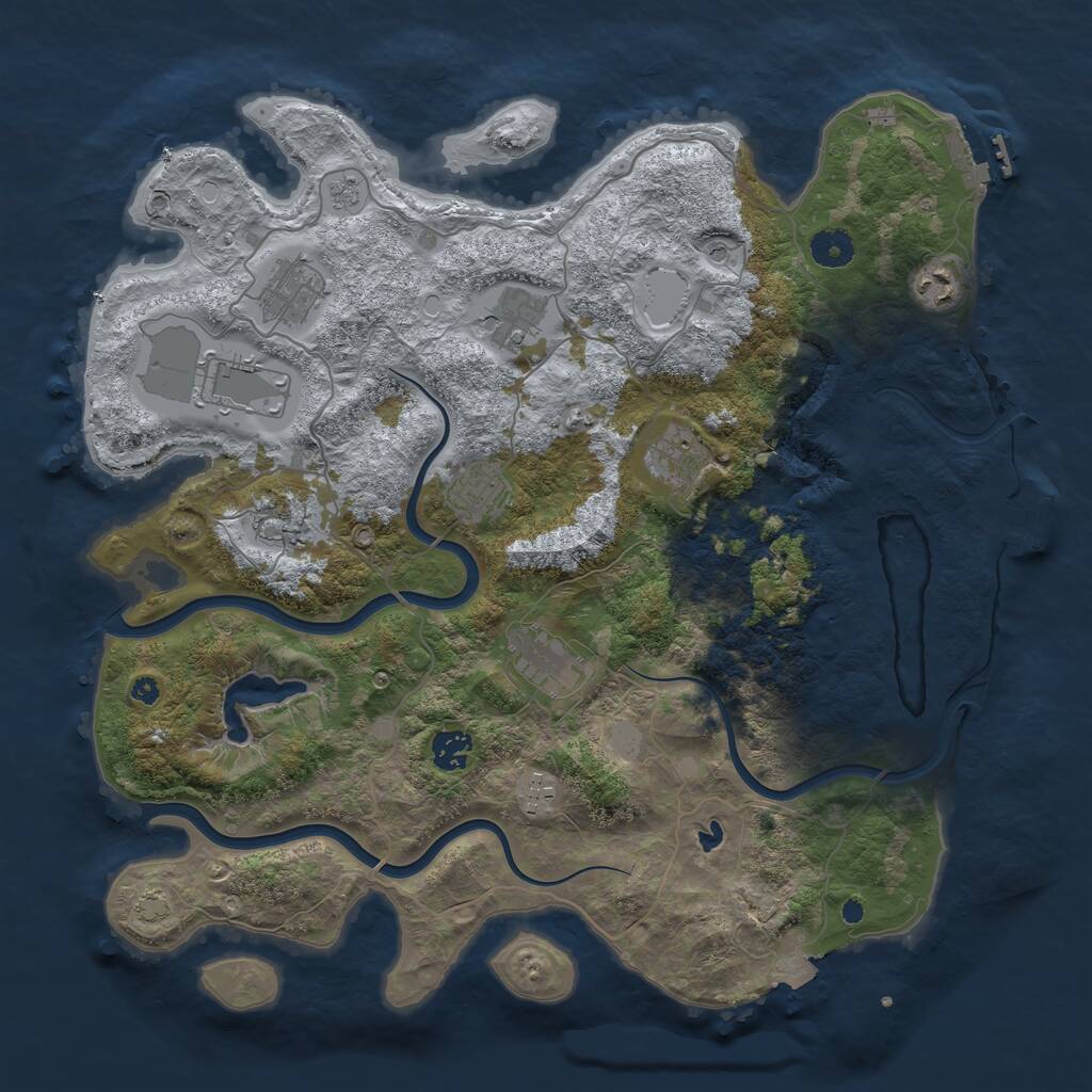 Rust Map: Procedural Map, Size: 4000, Seed: 553327306, 16 Monuments