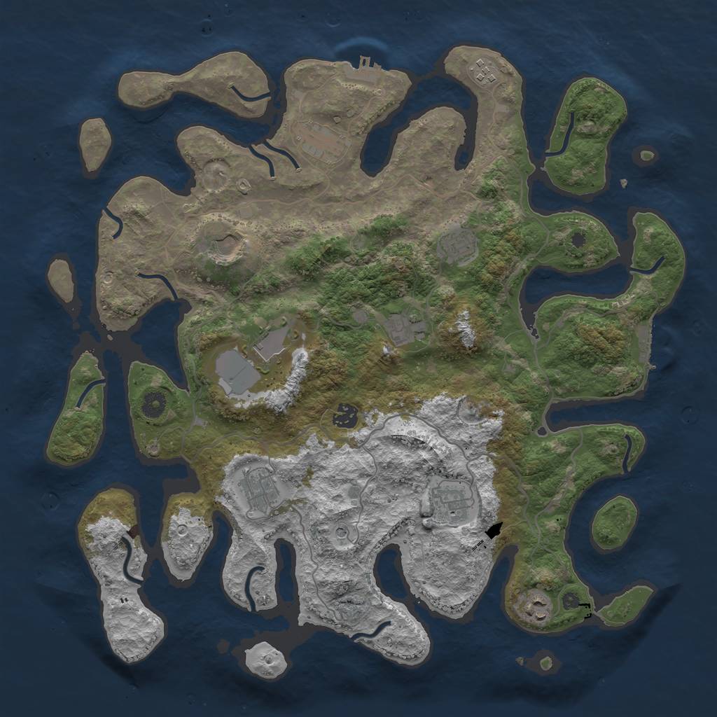 Rust Map: Procedural Map, Size: 4200, Seed: 739146, 15 Monuments