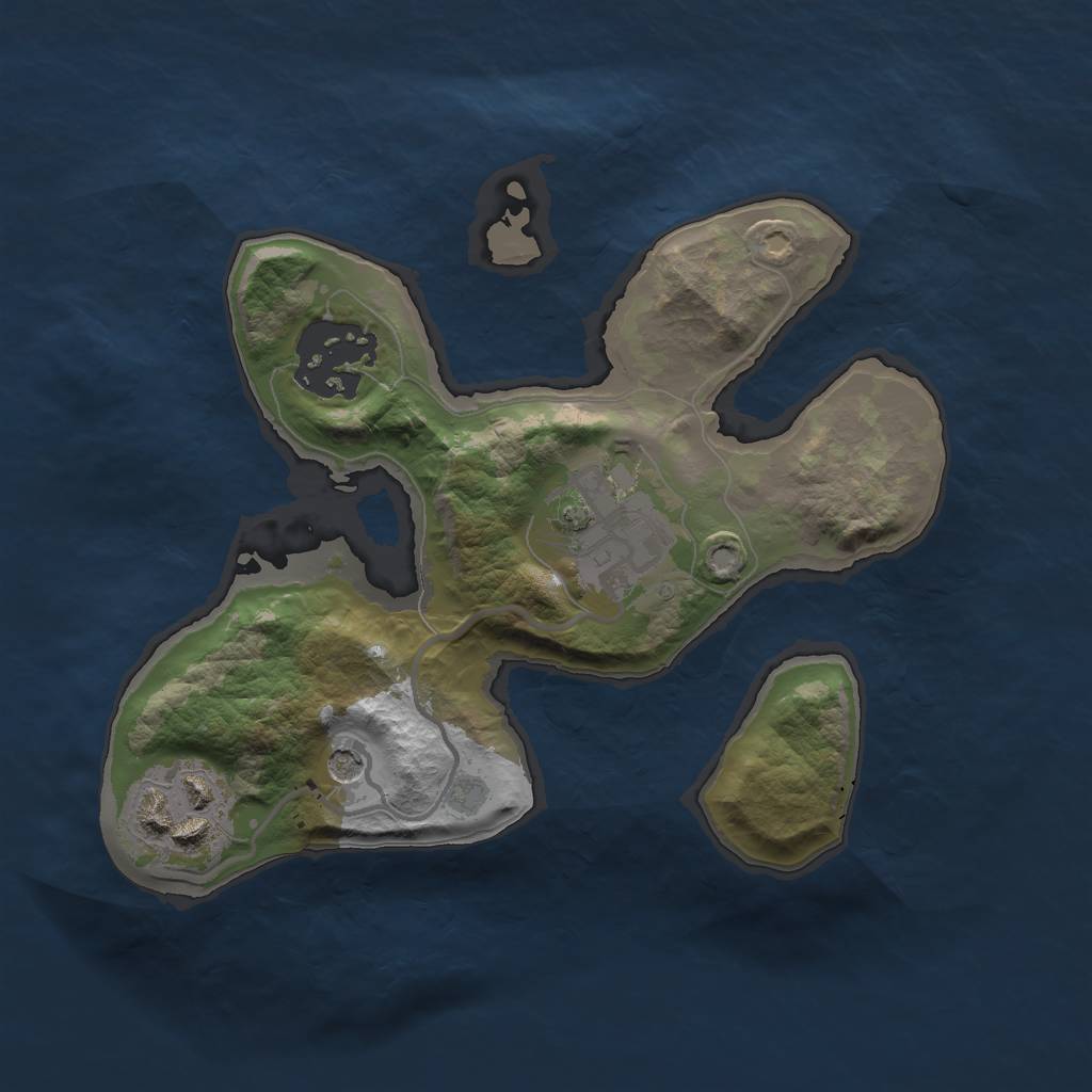 Rust Map: Barren, Size: 2000, Seed: 1814311326, 6 Monuments