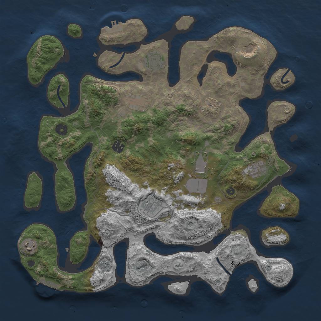 Rust Map: Procedural Map, Size: 4000, Seed: 451793197, 15 Monuments