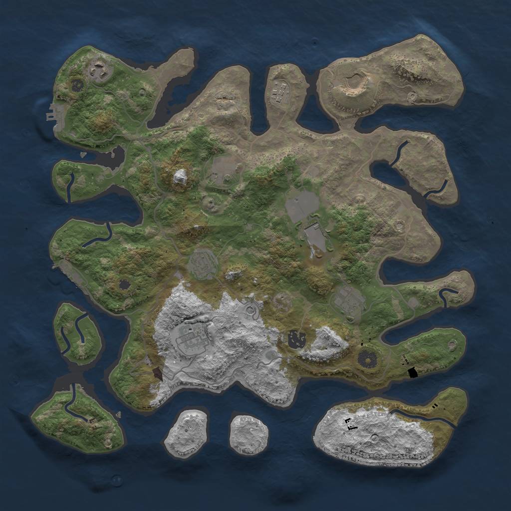 Rust Map: Procedural Map, Size: 4000, Seed: 1814311326, 14 Monuments