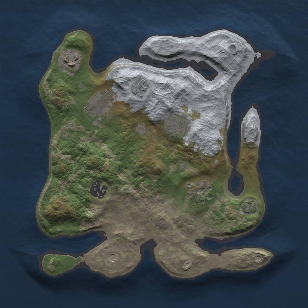 Rust Map: Barren, Size: 2700, Seed: 2407, 10 Monuments