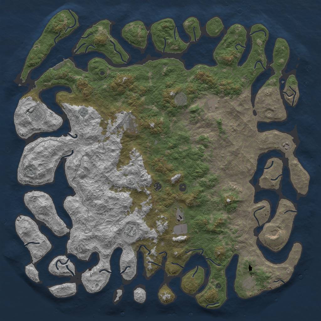 Rust Map: Procedural Map, Size: 6000, Seed: 390554027, 15 Monuments