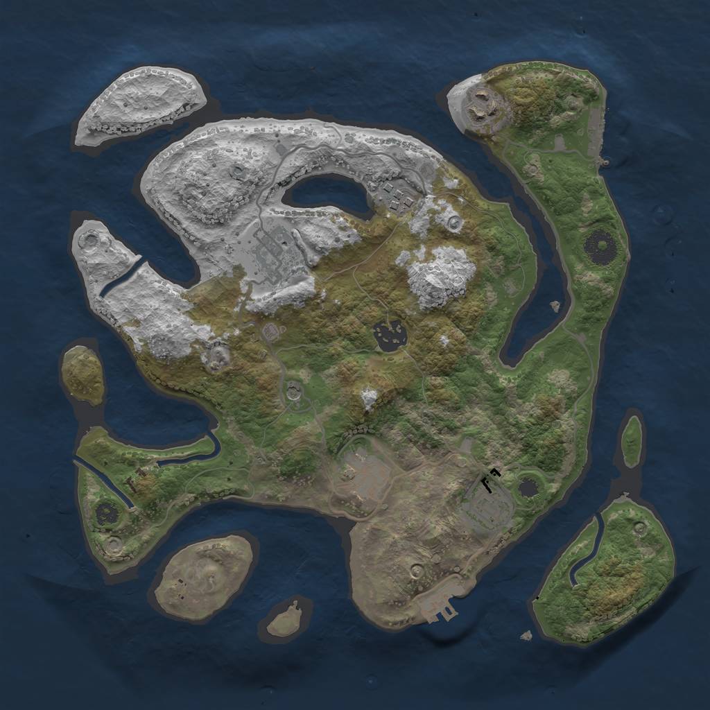 Rust Map: Procedural Map, Size: 3200, Seed: 85214, 11 Monuments