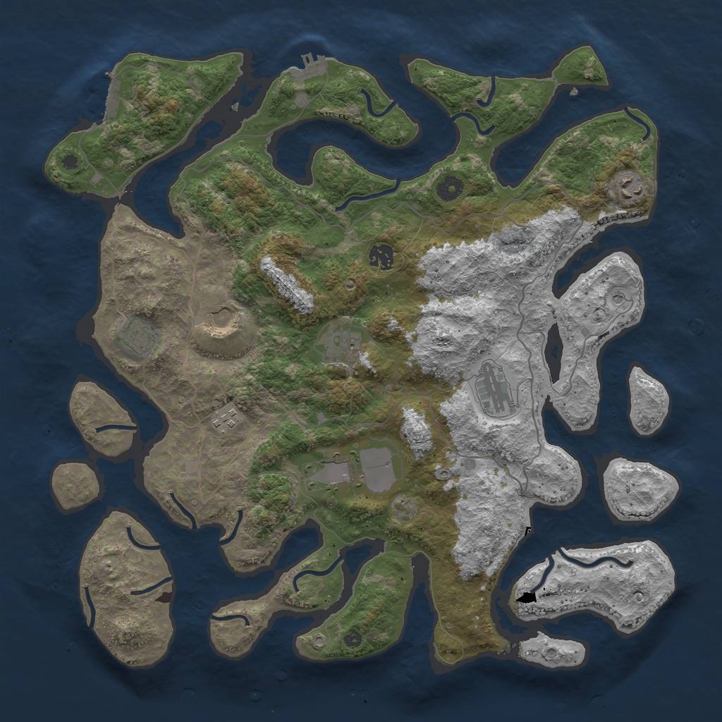 Rust Map: Procedural Map, Size: 4227, Seed: 13727, 13 Monuments