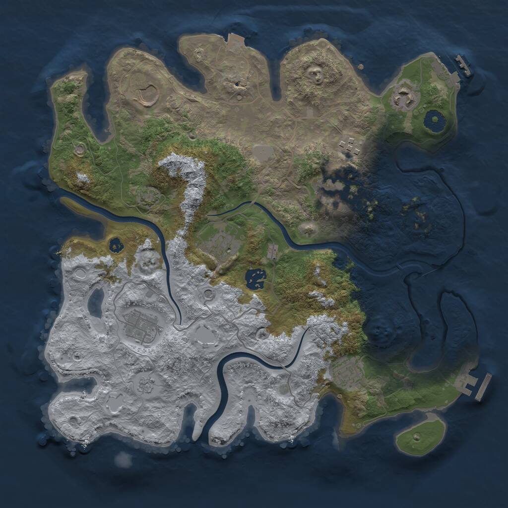 Rust Map: Procedural Map, Size: 3500, Seed: 1569, 14 Monuments