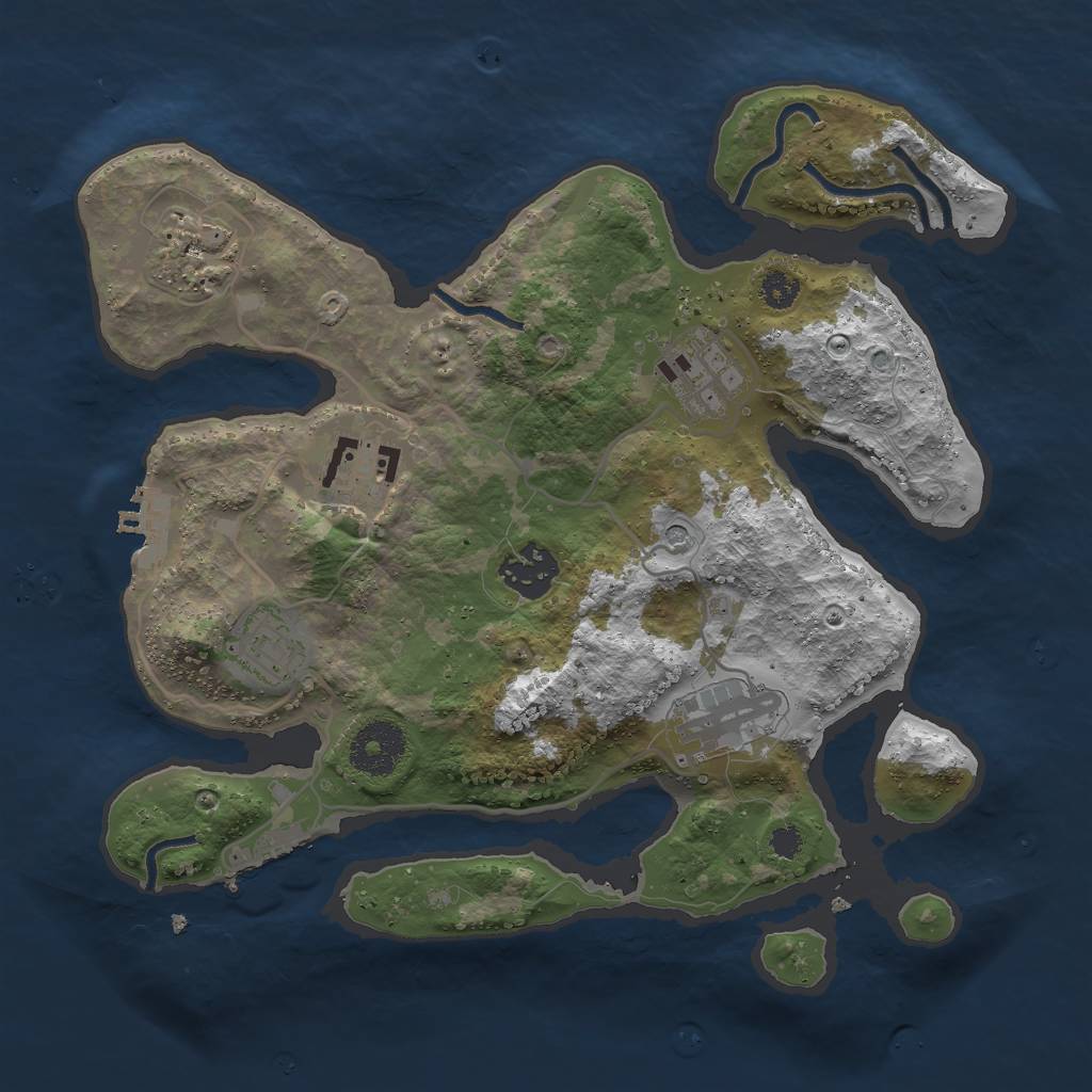 Rust Map: Procedural Map, Size: 3000, Seed: 50530, 11 Monuments