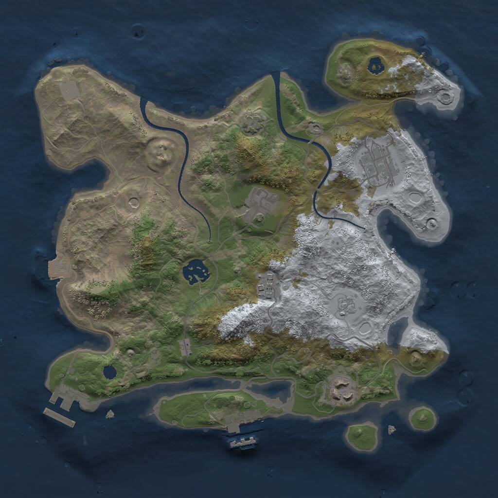 Rust Map: Procedural Map, Size: 3000, Seed: 50530, 11 Monuments