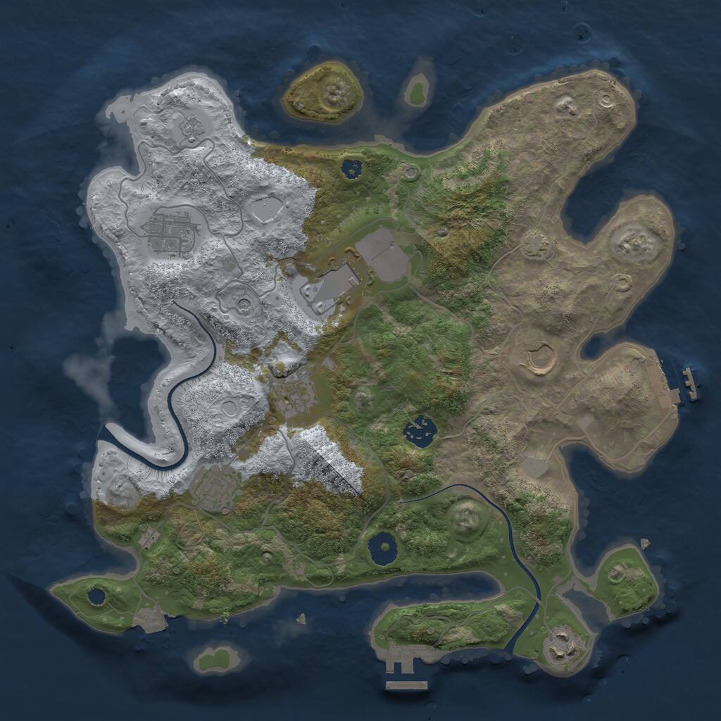 Rust Map: Procedural Map, Size: 3500, Seed: 817453055, 13 Monuments