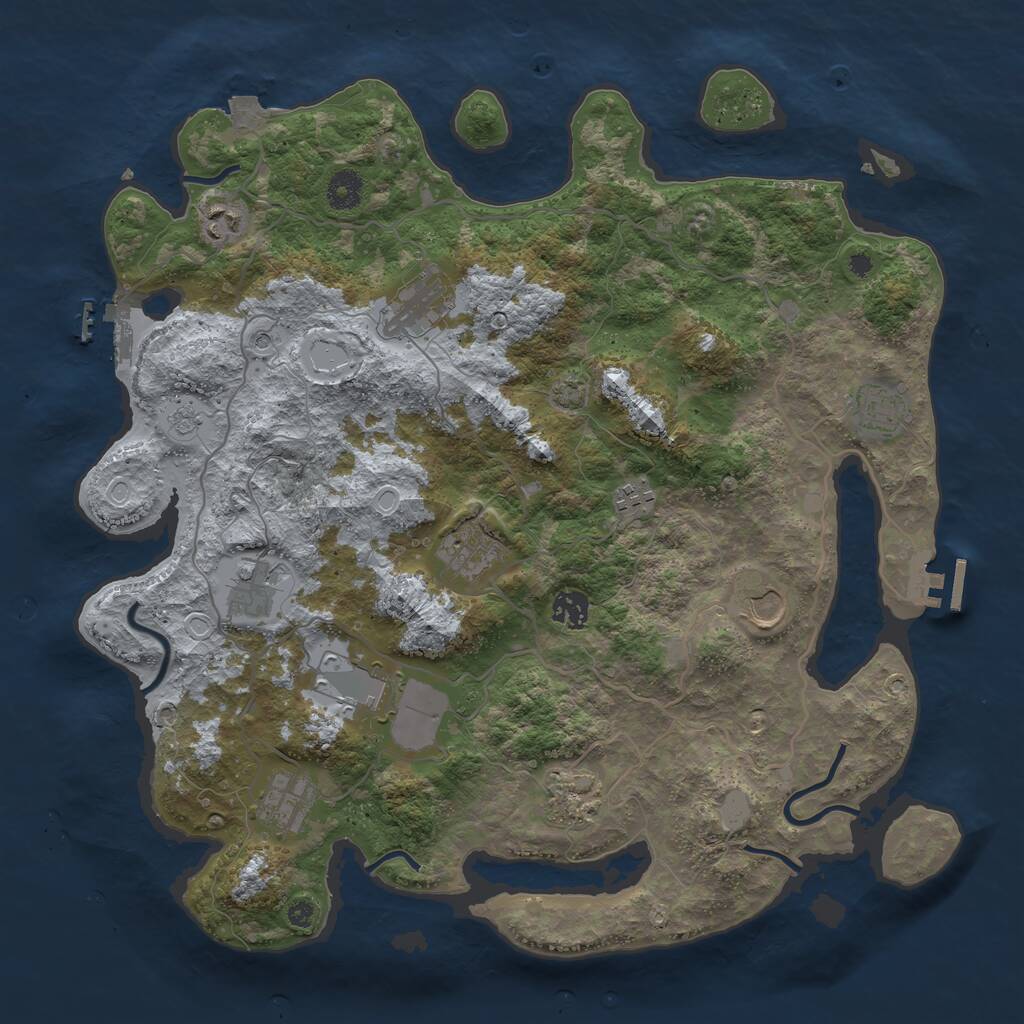 Rust Map: Procedural Map, Size: 4000, Seed: 108968, 17 Monuments