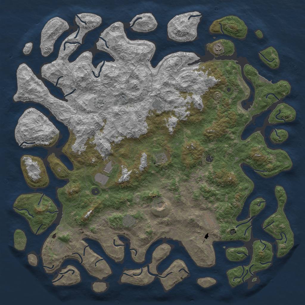 Rust Map: Procedural Map, Size: 6000, Seed: 70453454, 15 Monuments