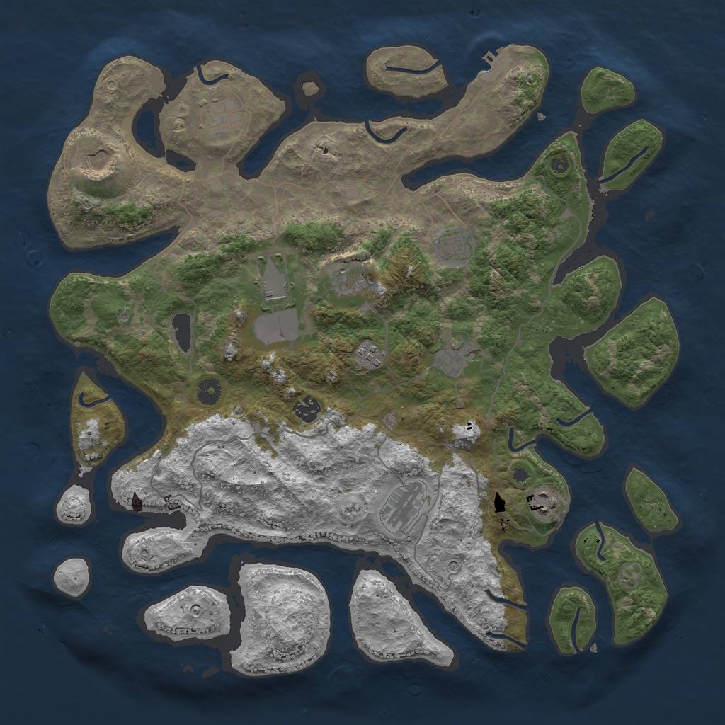 Rust Map: Procedural Map, Size: 4250, Seed: 32500, 14 Monuments