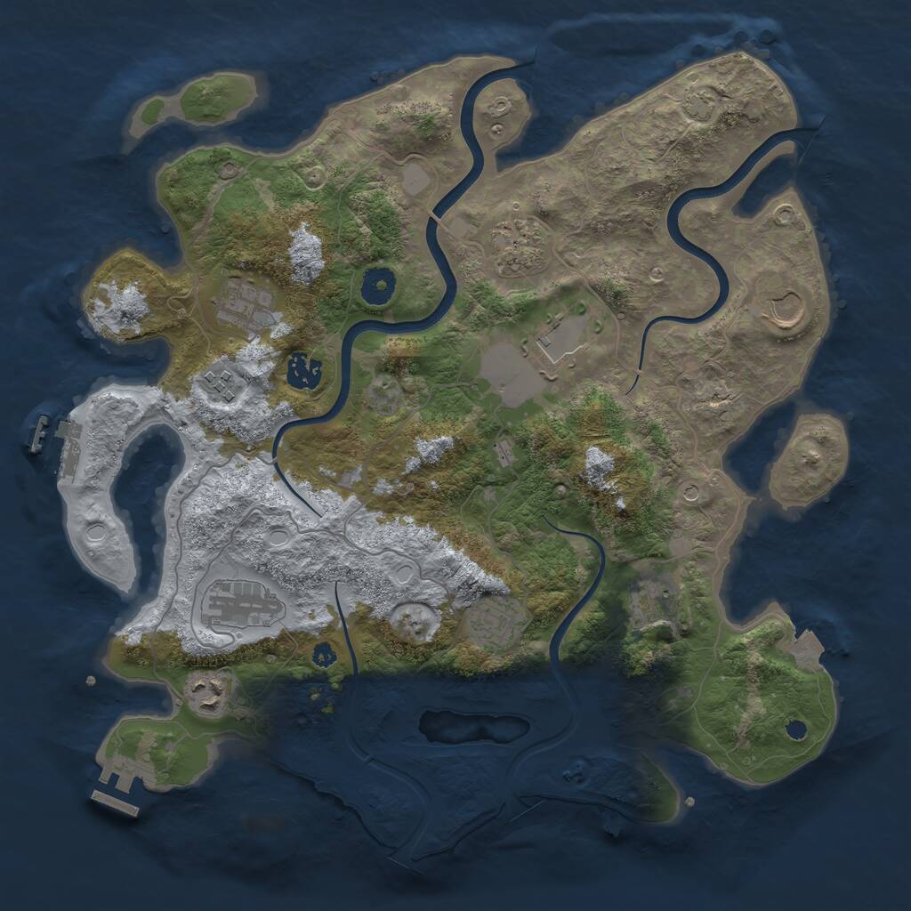 Rust Map: Procedural Map, Size: 3750, Seed: 468923378, 15 Monuments