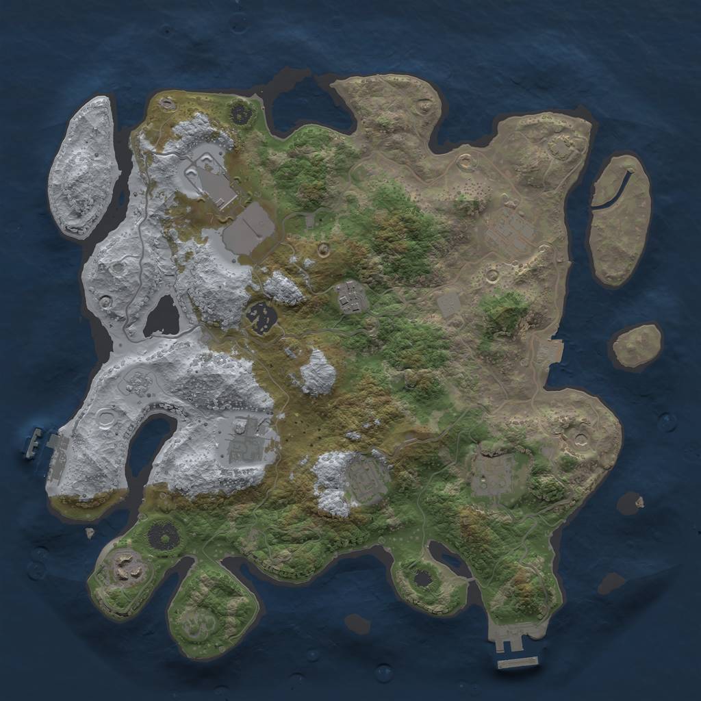 Rust Map: Procedural Map, Size: 3500, Seed: 314120273, 16 Monuments