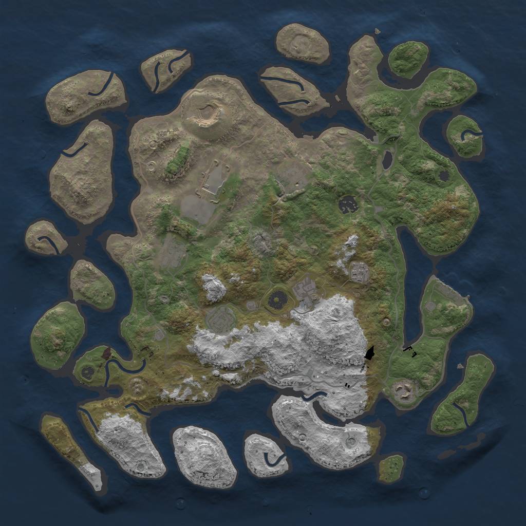 Rust Map: Procedural Map, Size: 4250, Seed: 22072, 13 Monuments