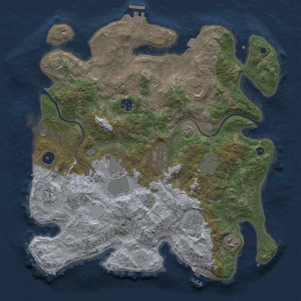 Rust Map: Procedural Map, Size: 3800, Seed: 7107, 15 Monuments