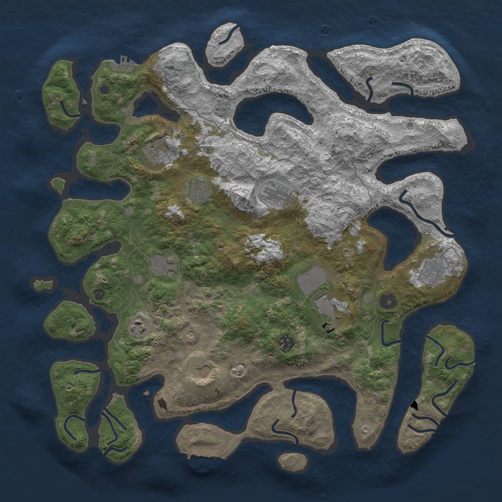 Rust Map: Procedural Map, Size: 4500, Seed: 6733, 15 Monuments