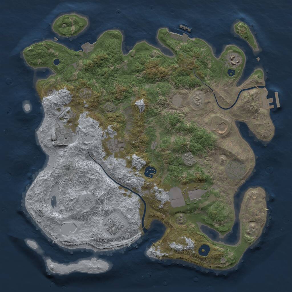 Rust Map: Procedural Map, Size: 3800, Seed: 2119938, 15 Monuments