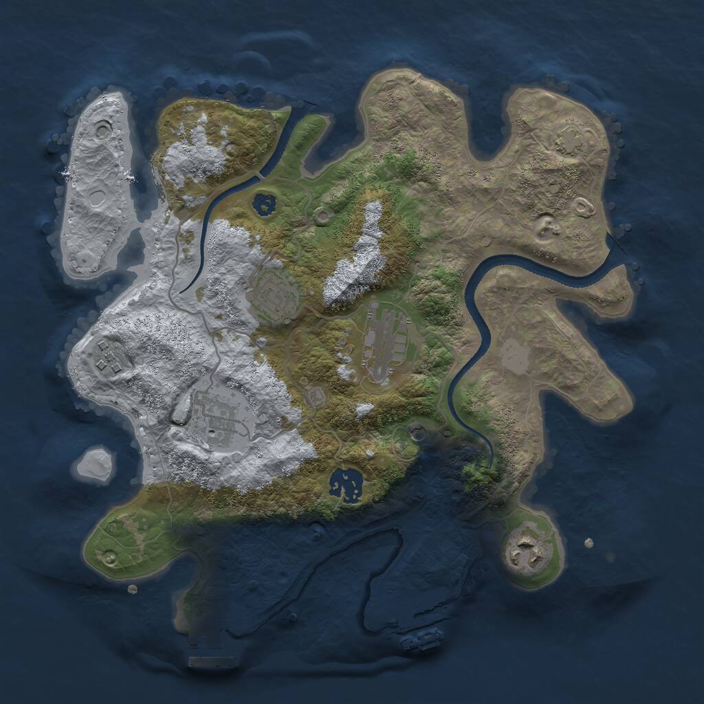 Rust Map: Procedural Map, Size: 3000, Seed: 1794047890, 11 Monuments